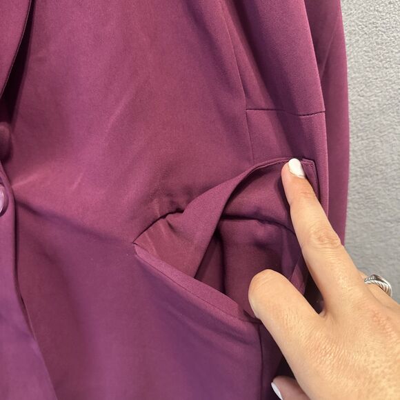 Torrid One Button Blazer Jacket Womens Plus Size 5X Burgundy Office Business - Picture 4 of 8